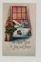 A New Year of Joy and Peace Card, Perkins Collection 1850 to 1900 Advertising Cards